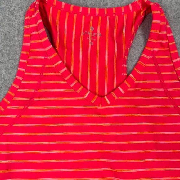 Athleta Womens Tank Top Size XS Lightweight Racerback Orange Striped Space Dye - Picture 4 of 9